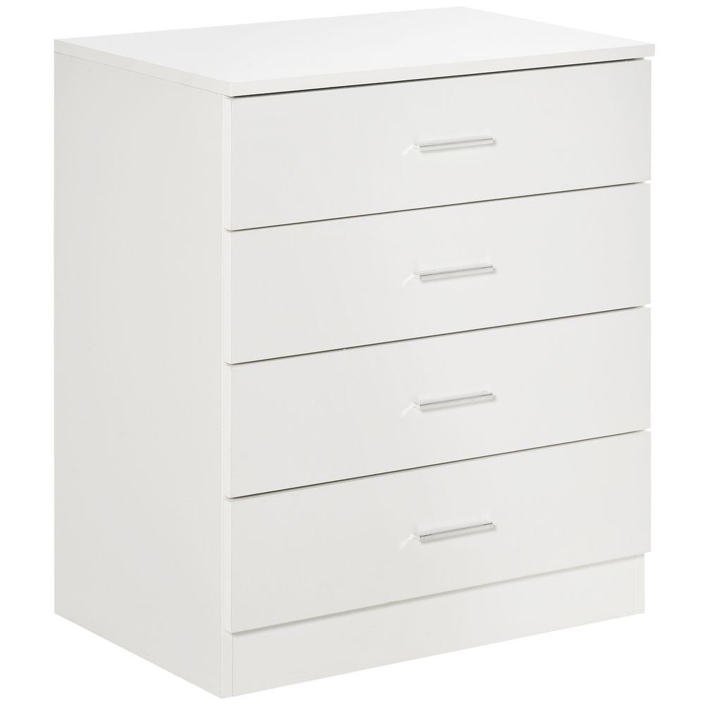 Storage Cabinet Vertical Drawer Chest of 4 w/ Metal Rails Anti-Tip - Chest of Drawers from HOMCOM