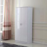 Tall White High Gloss Wardrobes 3 Pc Chest Bedside Table 7 Drawer by HOMCOM