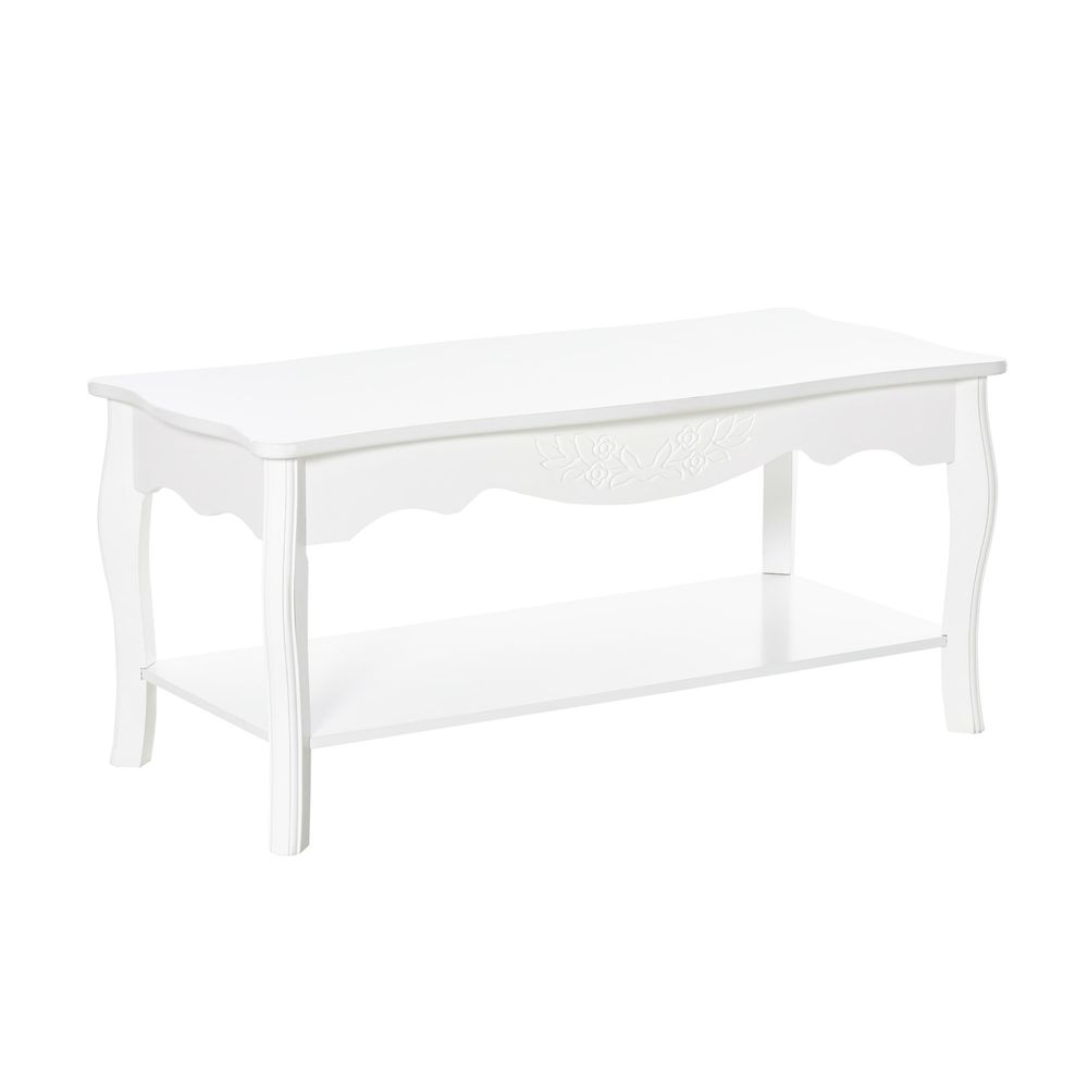 Coffee Table, 94Lx44Wx42H cm-White - Coffee Table from HOMCOM