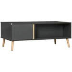 HOMCOM Coffee Table Modern Centre Table with Storage Rectangular Side Table Grey - Coffee Tables Coffee Table