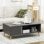 HOMCOM Coffee Table Modern Centre Table with Storage Rectangular Side Table Grey - Coffee Tables Coffee Table