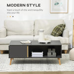 HOMCOM Coffee Table Modern Centre Table with Storage Rectangular Side Table Grey - Coffee Tables Coffee Table