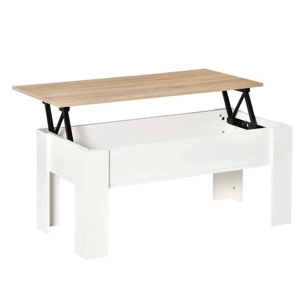 Lift Top Coffee Table w/Storage Compartment, Living Room Center Table by HOMCOM