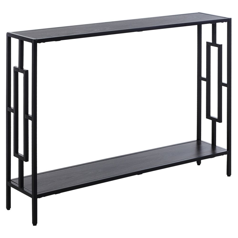 Console Table  2 Shelves MDF Steel Frame in Art Deco Square Style 76x106cm - Console Table from HOMCOM