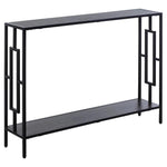 HOMCOM Console Table 2 Shelves MDF Steel Frame in Art Deco Square Style 76x106cm - Uncategorized Console Table
