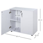 2-Tier Locking Office Storage Cabinet File Organisation w/ 2 Keys White HOMCOM -  from HOMCOM