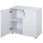 2-Tier Locking Office Storage Cabinet File Organisation w/ 2 Keys White HOMCOM -  from HOMCOM