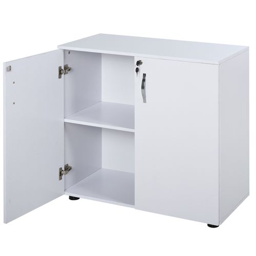 2-Tier Locking Office Storage Cabinet File Organisation w/ 2 Keys White HOMCOM -  from HOMCOM