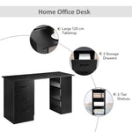 120cm Computer Desk Writing Shelf & Drawers Black Homcom - Desk from HOMCOM