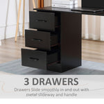 120cm Computer Desk Writing Shelf & Drawers Black Homcom - Desk from HOMCOM