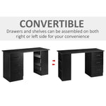 120cm Computer Desk Writing Shelf & Drawers Black Homcom - Desk from HOMCOM