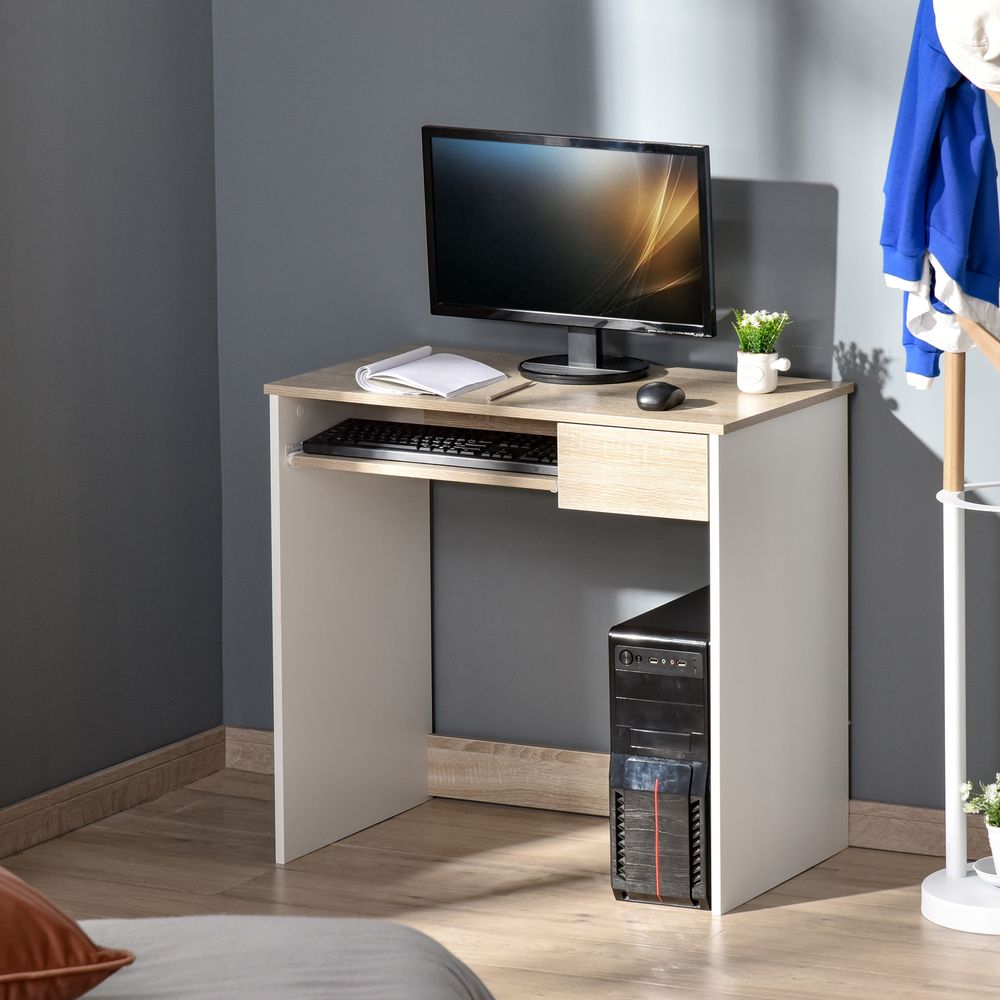 Compact Computer Table Oak - Desk from HOMCOM