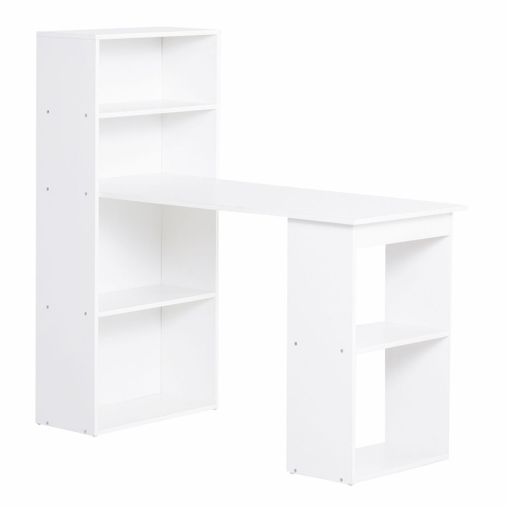 Computer Desk, 120Lx55Dx120H cm-White - Desk from HOMCOM