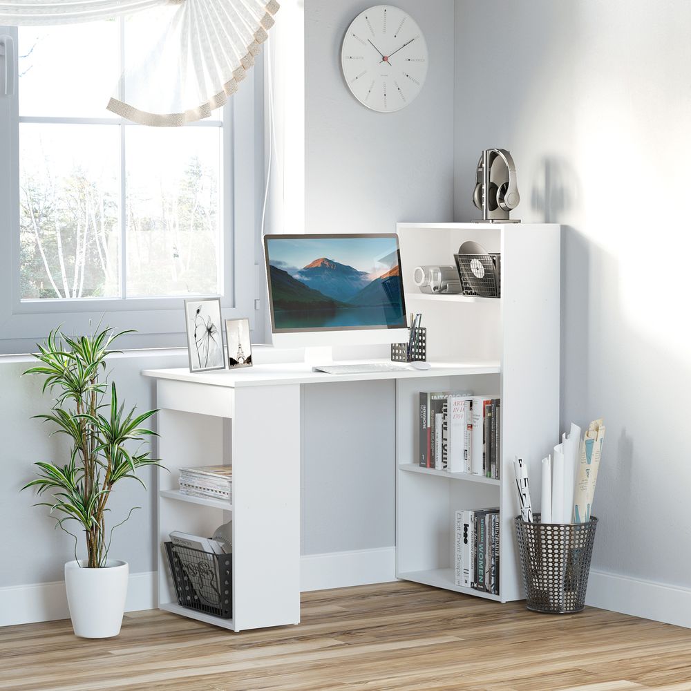 Computer Desk, 120Lx55Dx120H cm-White - Desk from HOMCOM