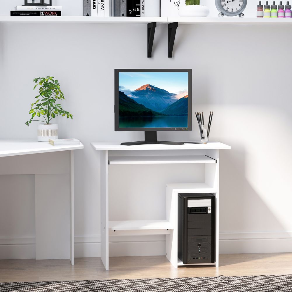 Computer Desk, 73.5H cm-White - Desk from HOMCOM