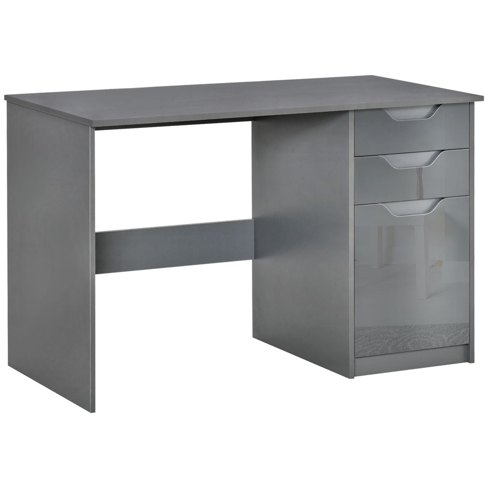 Computer Desk with Drawers, Workstation Grey - Desk from HOMCOM