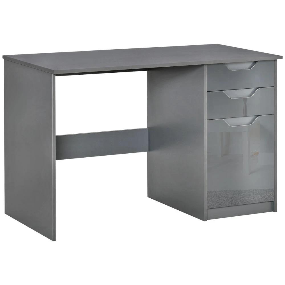 Computer Desk with Drawers, Workstation Grey by HOMCOM