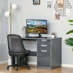Computer Desk with Drawers, Workstation Grey by HOMCOM