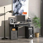 Computer Office Desk Table Workstation w/ Keyboard Tray, Drawer, Black HOMCOM by HOMCOM