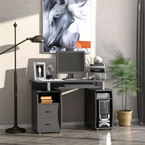 Computer Office Desk Table Workstation w/ Keyboard Tray, Drawer, Black HOMCOM by HOMCOM