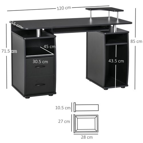 Computer Office Desk Table Workstation w/  Keyboard Tray, Drawer, Black HOMCOM - Desk from HOMCOM
