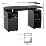 Computer Office Desk Table Workstation w/ Keyboard Tray, Drawer, Black HOMCOM by HOMCOM