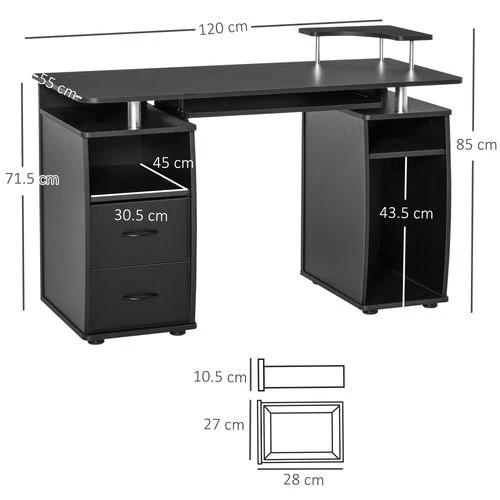 Computer Office Desk Table Workstation w/ Keyboard Tray, Drawer, Black HOMCOM by HOMCOM