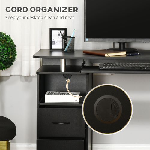 Computer Office Desk Table Workstation w/  Keyboard Tray, Drawer, Black HOMCOM - Desk from HOMCOM
