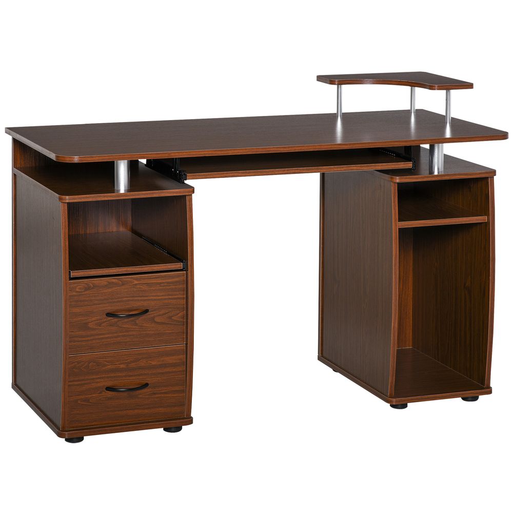 Computer Office Desk Table Workstation w/  Keyboard Tray, Drawer, Brown HOMCOM - Desk from HOMCOM