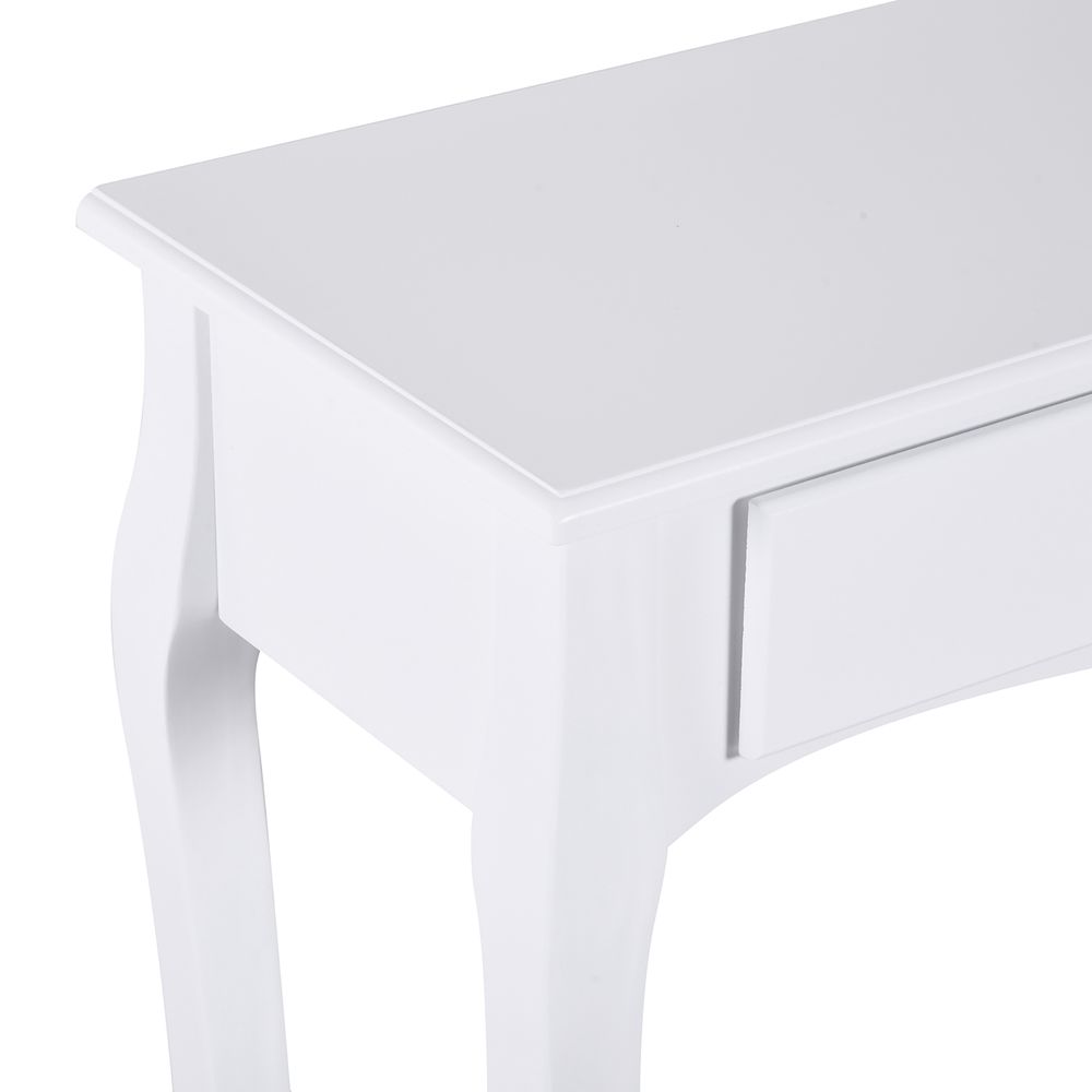 Console Table Storage Display Desk W/ 2 Drawers-Ivory White - Desk from HOMCOM