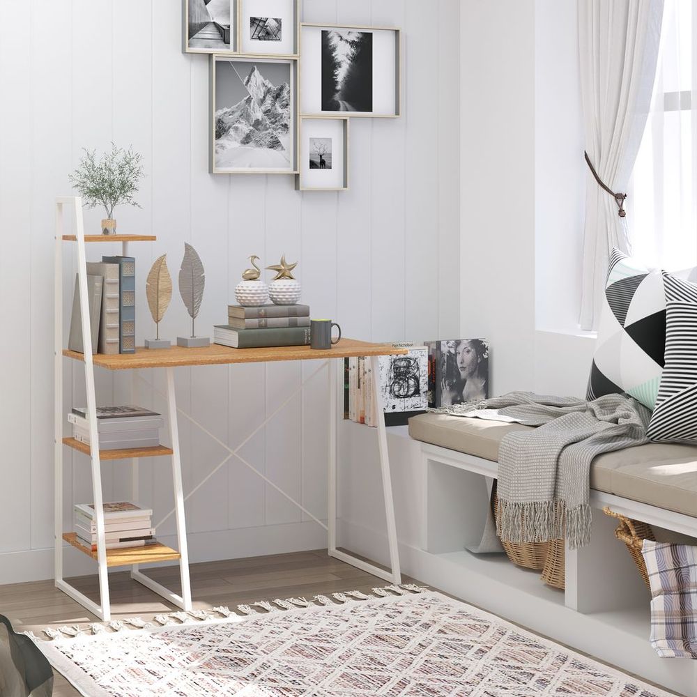 HOMCOM Home Office Computer Desk Study Writing Table with 3-Tier Storage Shelves - Desk from HOMCOM