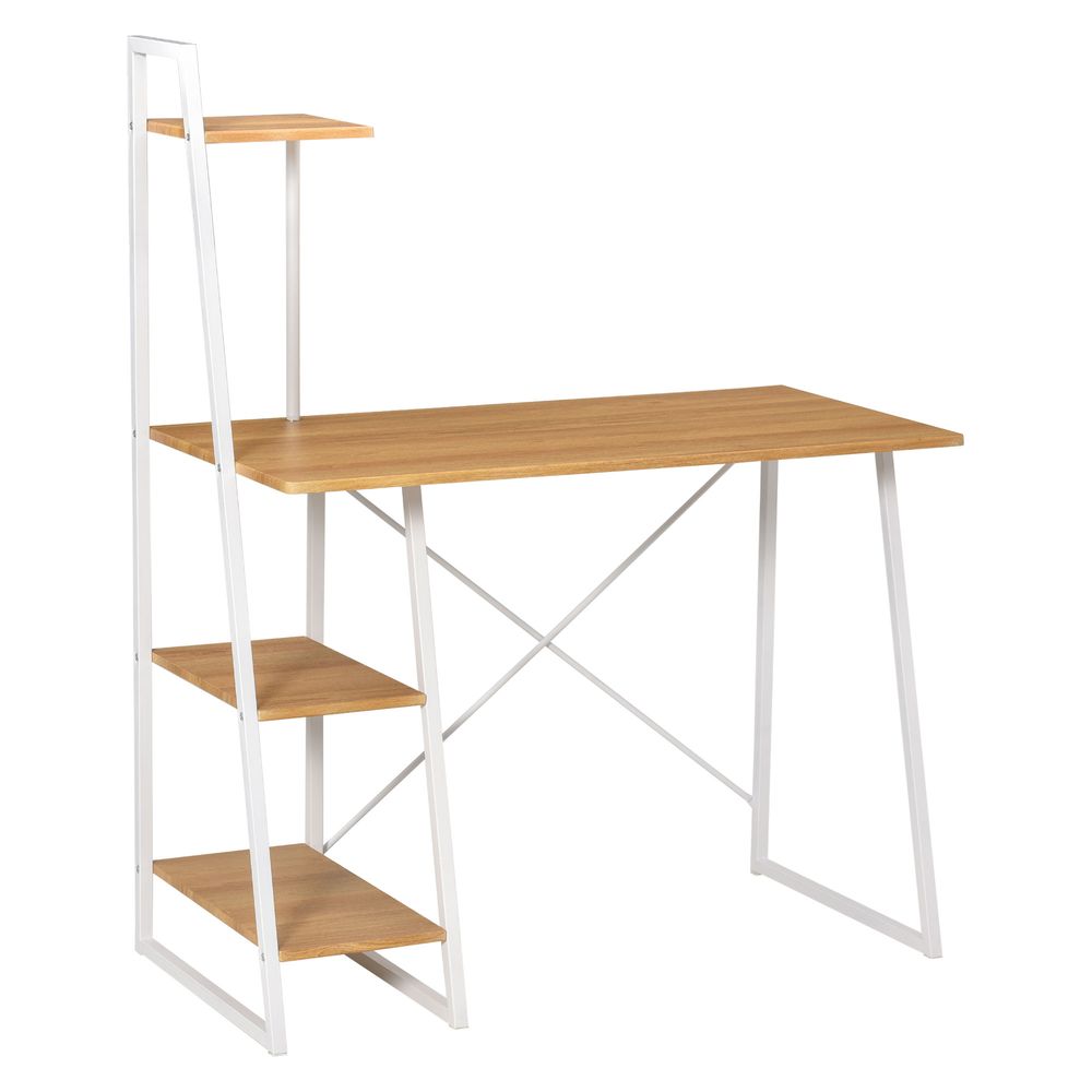 HOMCOM Home Office Computer Desk Study Writing Table with 3-Tier Storage Shelves - Desk from HOMCOM