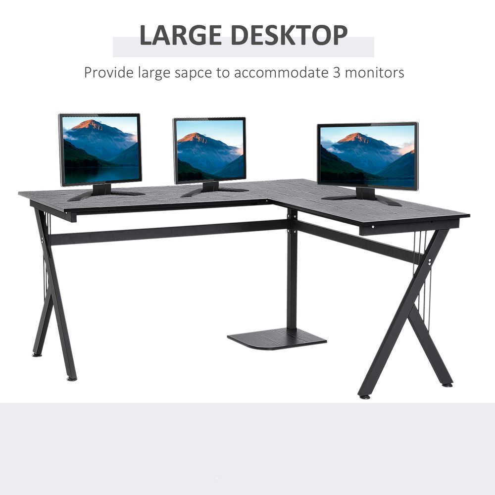 L-Shaped Corner Computer Desk Laptop Workstation PC Table Home Office HOMCOM - Desk from HOMCOM