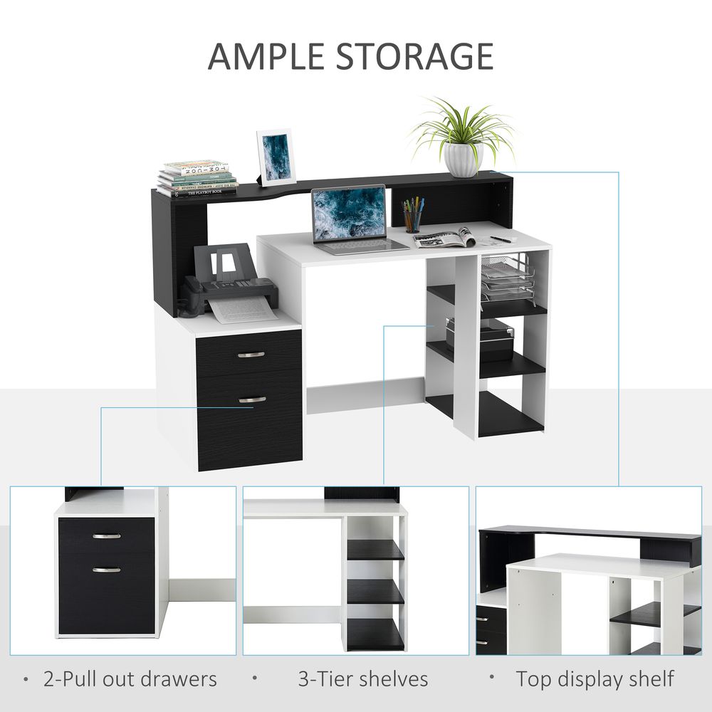 Multi-Storage & Workstation Desk Table Storage Shelves Home Office HOMCOM - Desk from HOMCOM