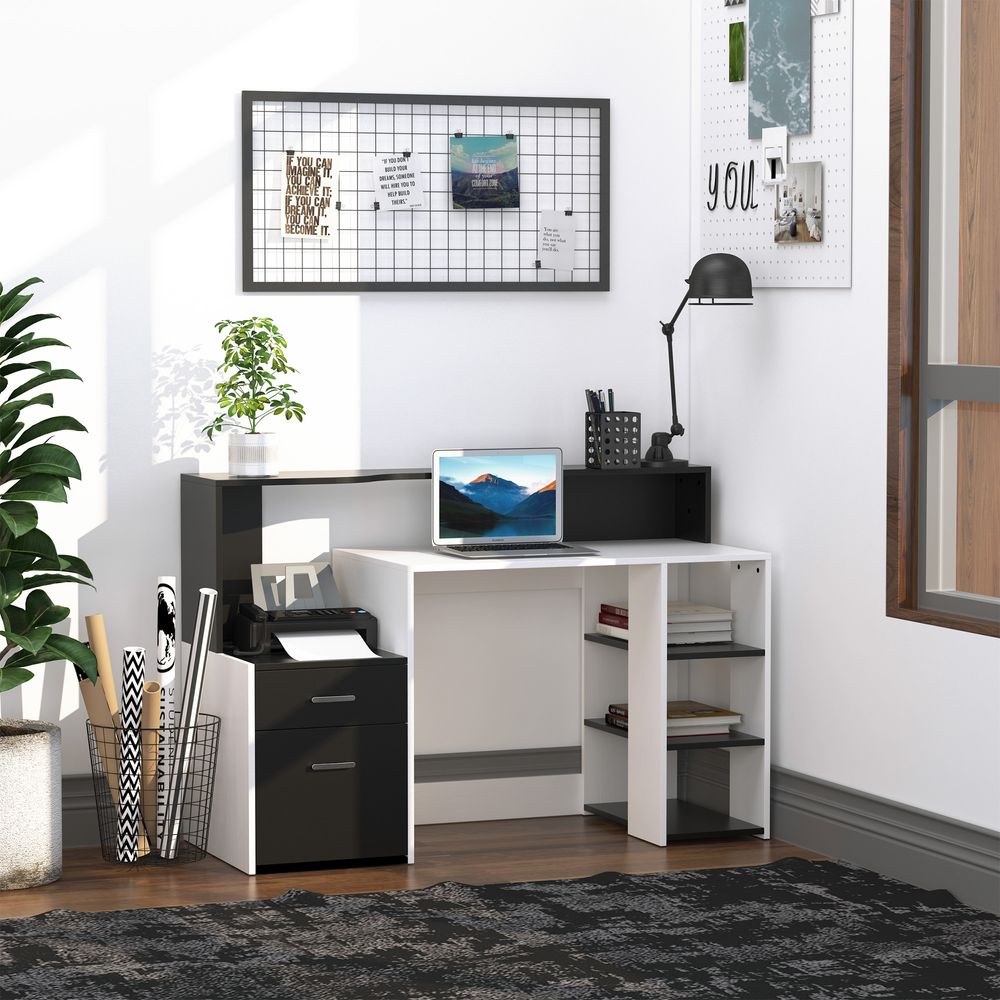 Multi-Storage & Workstation Desk Table Storage Shelves Home Office HOMCOM - Desk from HOMCOM