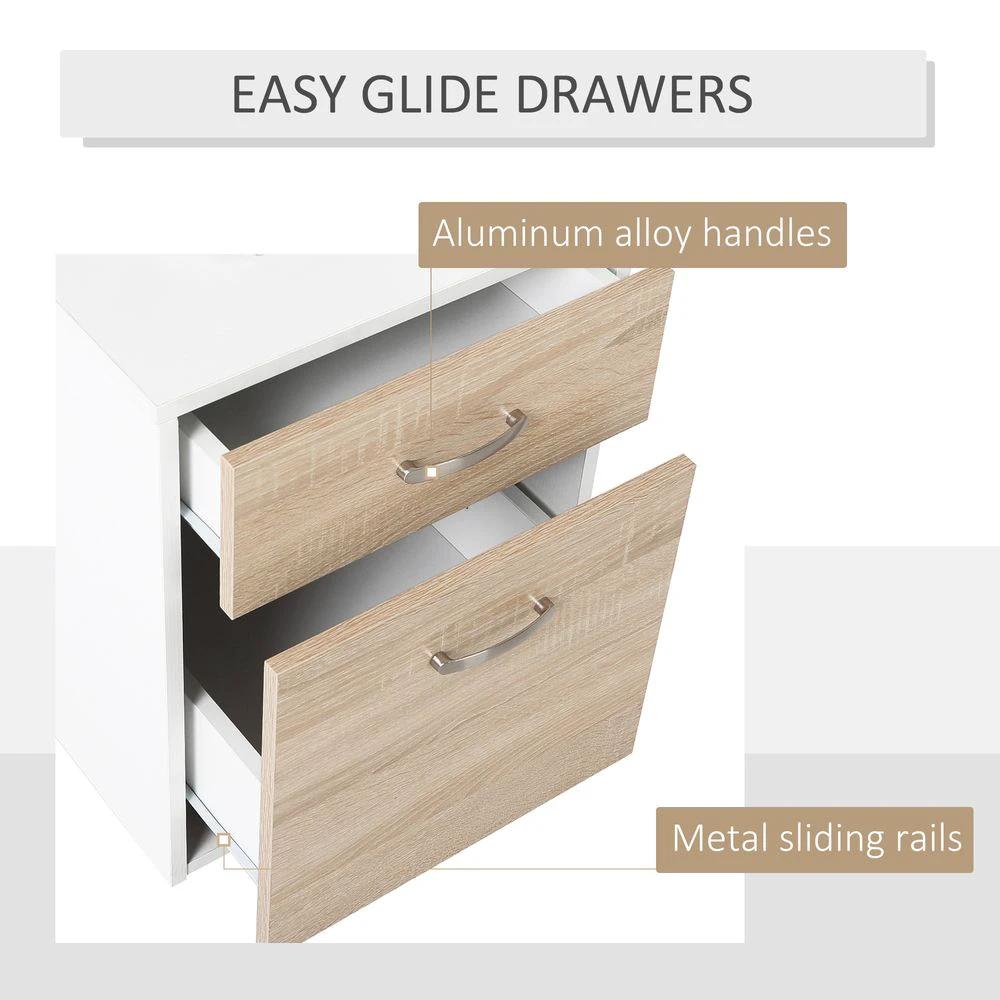 HOMCOM Multi-Storage & Workstation Desk Table Storage Shelves Home Office Oak HOMCOM - Desks Desk