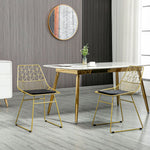 Dining Chairs Set of 2, Metal Wire Kitchen Chairs with Back, Gold Tone - Dining Chairs from HOMCOM