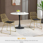 Dining Chairs Set of 2, Metal Wire Kitchen Chairs with Back, Gold Tone - Dining Chairs from HOMCOM