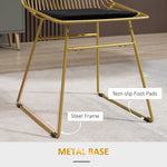 Dining Chairs Set of 2, Metal Wire Kitchen Chairs with Back, Gold Tone - Dining Chairs from HOMCOM