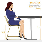 Dining Chairs Set of 2, Metal Wire Kitchen Chairs with Back, Gold Tone - Dining Chairs from HOMCOM