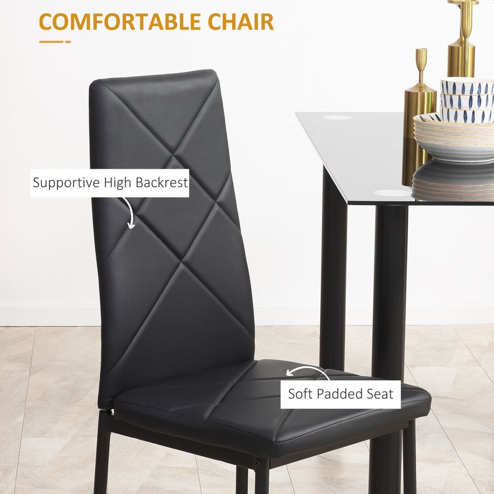 Dining Table Set for 4, Modern Kitchen Table and Chairs with Padded Seat - Dining Set from HOMCOM