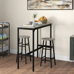 3 Piece Bar Set, Industrial Kitchen and Chair Set for Small Space, Grey Homcom - Dining Set from HOMCOM