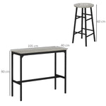 3 Piece Bar Set, Industrial Kitchen and Chair Set for Small Space, Grey Homcom - Dining Set from HOMCOM