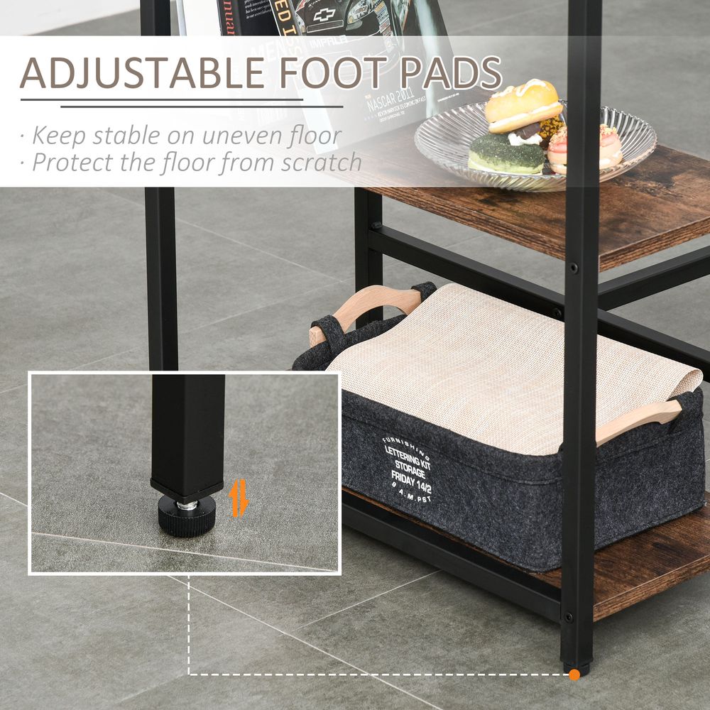 3PC Homcom Industrial Bar Height Dining Table Set With 2 Stools & Side Shelf, - Dining Set from HOMCOM