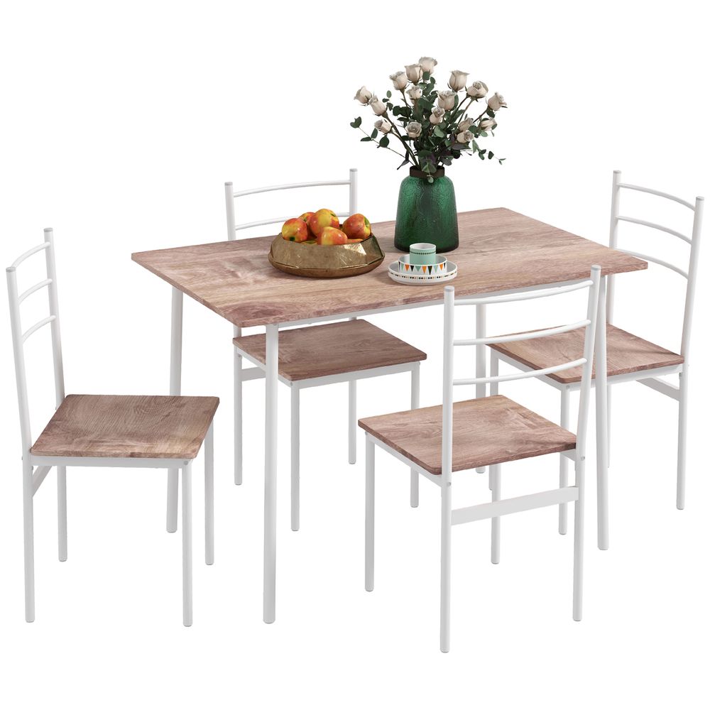 5 Piece Homcom Dining Table and Chairs Set, Space Saving Table and 4 Chairs - Dining Set from HOMCOM