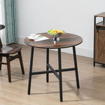 80cm Round Kitchen Table, Dining Table for Small Spaces, Steel Leg - Dining Table from HOMCOM