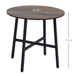 80cm Round Kitchen Table, Dining Table for Small Spaces, Steel Leg - Dining Table from HOMCOM