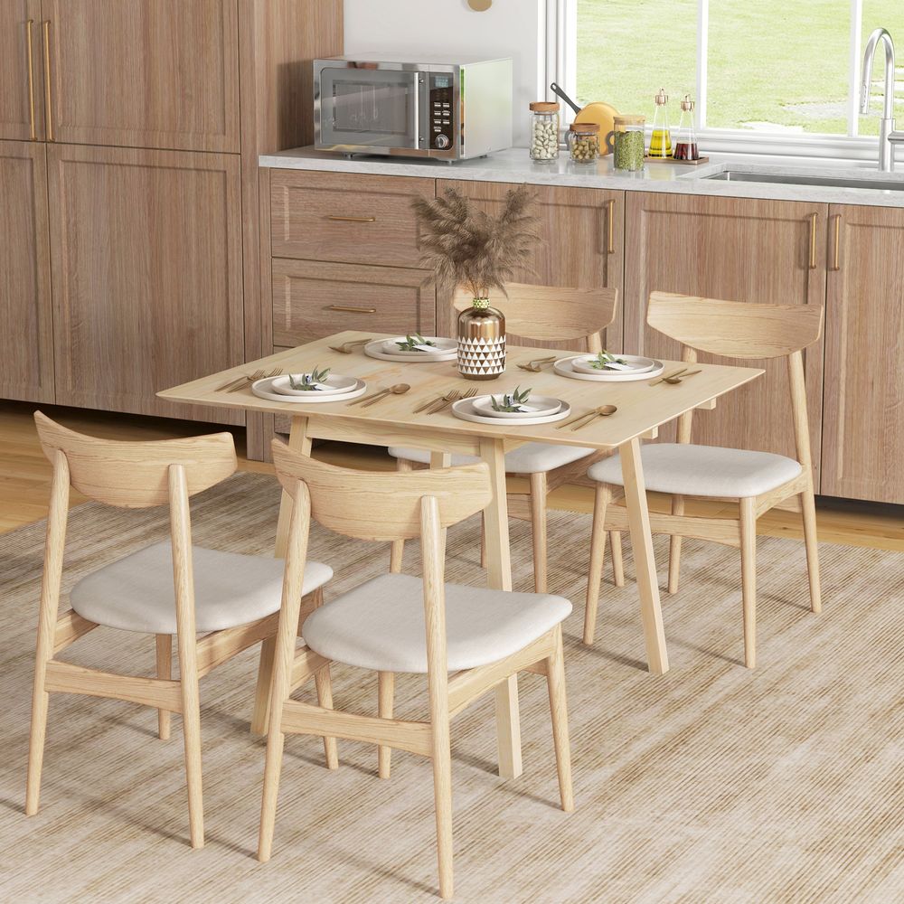 Extendable Kitchen Table for 2-4, Folding Drop Leaf Dining Table for Small Space - Dining Table from HOMCOM