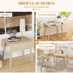 Extendable Kitchen Table for 2-4, Folding Drop Leaf Dining Table for Small Space - Dining Table from HOMCOM