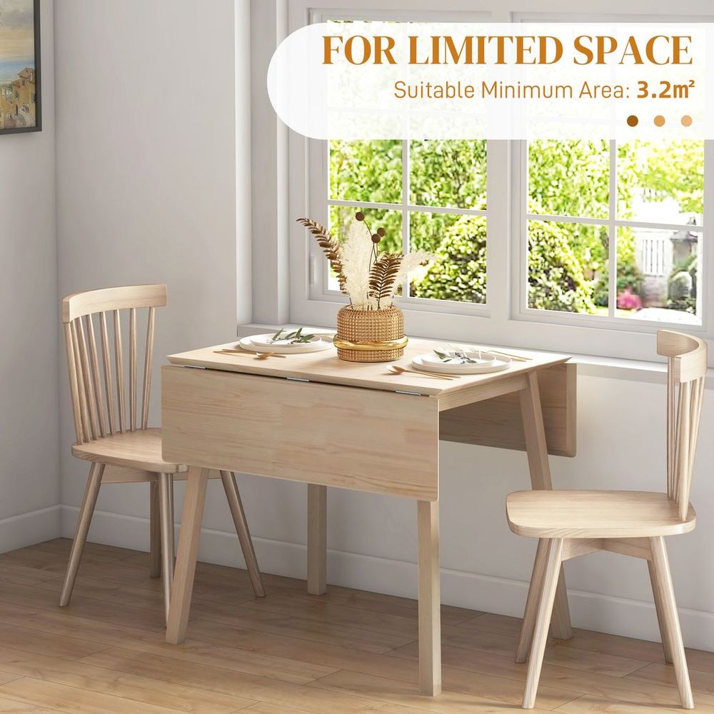 Extendable Kitchen Table for 2-4, Folding Drop Leaf Dining Table for Small Space - Dining Table from HOMCOM